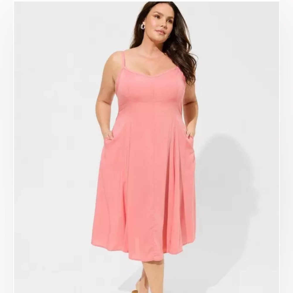 🆕 Torrid Midi Challis Sleeveless Trapeze Dress size 1